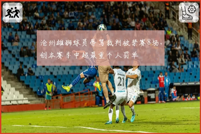 沧州雄狮球员辱骂裁判被禁赛8场，创本赛季中超最重个人罚单